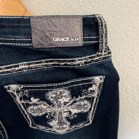 Grace NWT Rhinestone and Bejeweled Embellished Skinny Jeans 27 4 - Picture 4 of 5